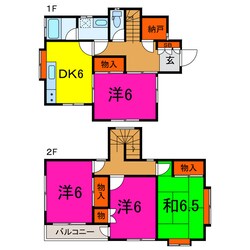 東松山市上唐子貸家の物件間取画像